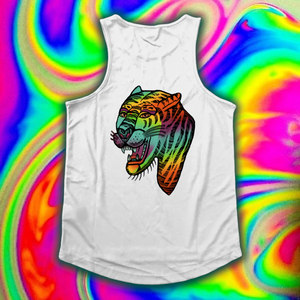 "PSYCHEDELIC PANTHER" FRONT AND BACK PRINT Vest- Assorted Colours